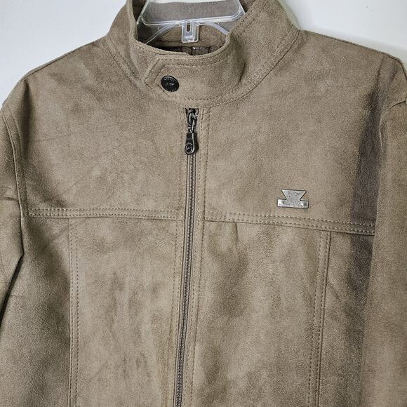 R Rosso Black & Gold Leather Suede Veneto Brown Tan Men's L Jacket Made in Italy - Picture 2 of 16